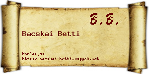 Bacskai Betti névjegykártya